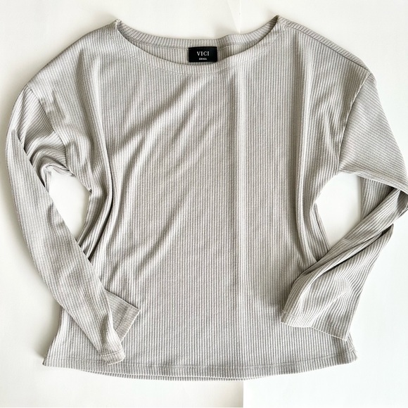 | vici - gray ribbed matching minimalist lounge set  - small | - Picture 3 of 16